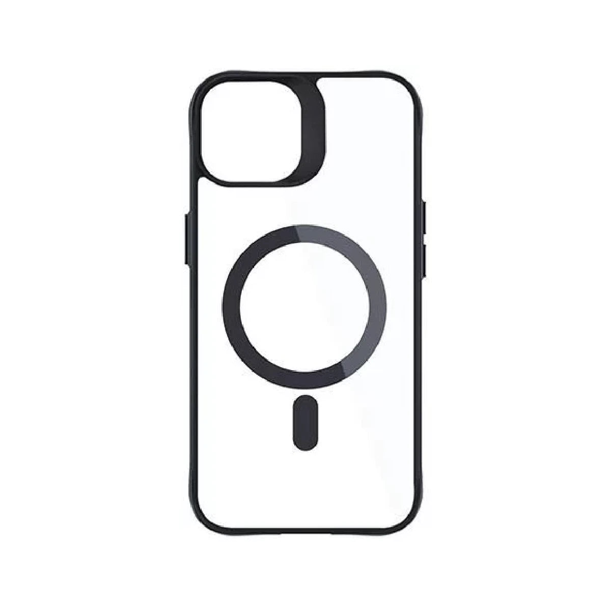 Capa Protetora Transparente / 3mk / para Smartphone iPhone 15 / com Moldura Preta/ Satin Armor MagCase