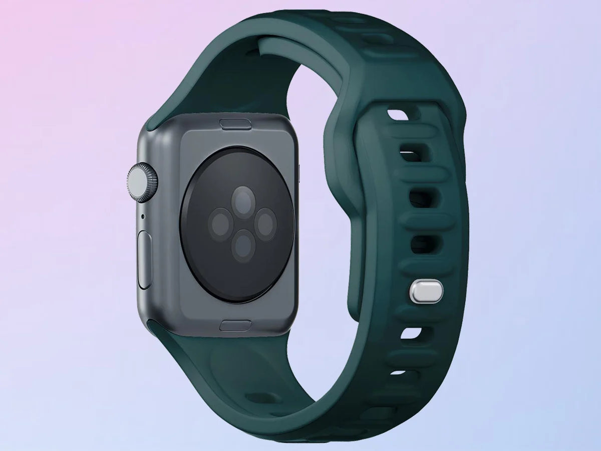 Pulseira de Silicone Verde / 3mk / para Relógio Inteligente / Apple Watch 42 mm, 44 mm, 45 mm e 49 mm.