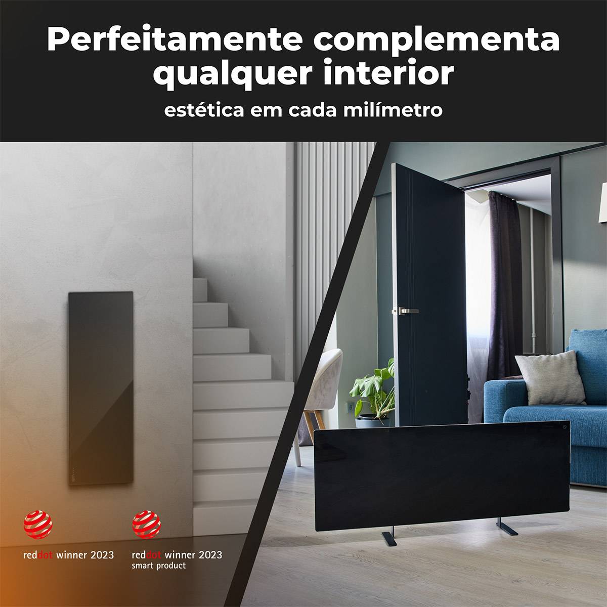Aeno Radiador Infravermelho Premium Eco Smart LED GH3S 700W / Preto