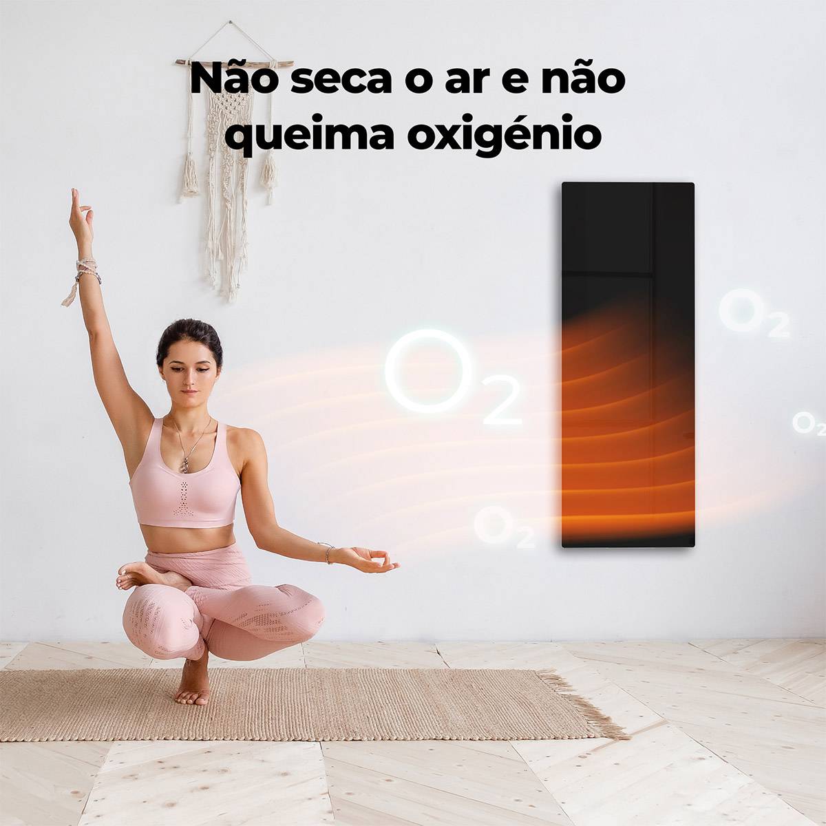 Aeno Radiador Infravermelho Premium Eco Smart LED GH3S 700W / Preto