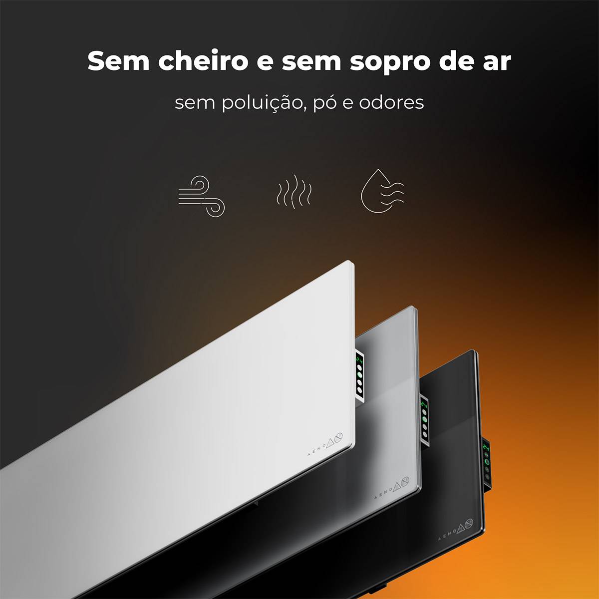 Aeno Radiador Infravermelho Premium Eco Smart LED GH3S 700W / Cinza