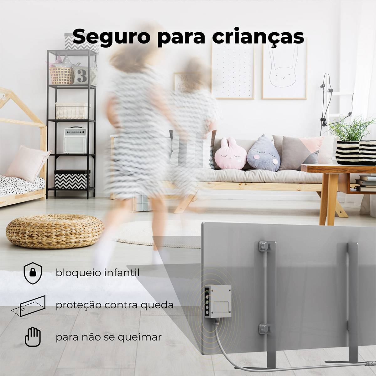 Aeno Radiador Infravermelho Premium Eco Smart LED GH3S 700W / Cinza