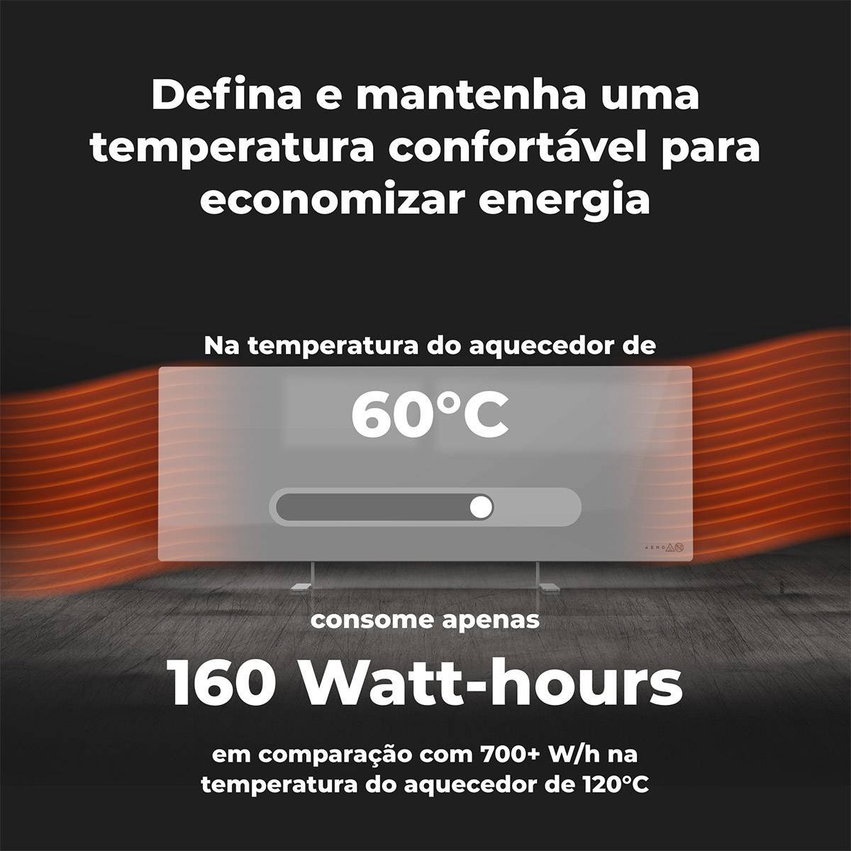 Aeno Radiador Infravermelho Premium Eco Smart LED GH3S 700W / Cinza
