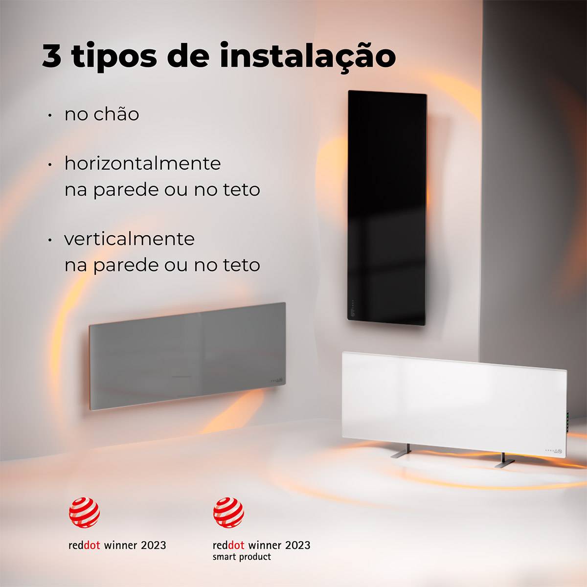 Aeno Radiador Infravermelho Premium Eco Smart LED GH3S 700W / Cinza