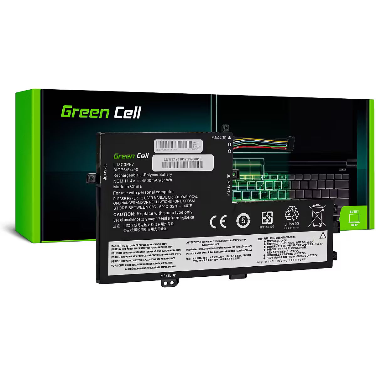 Bateria Green Cell L18C3PF6 L18C3PF7 L18M3PF6 L18M3PF7 para Lenovo IdeaPad C340-15IIL S340-14API S340-15API S340-15IIL S340-15IWL