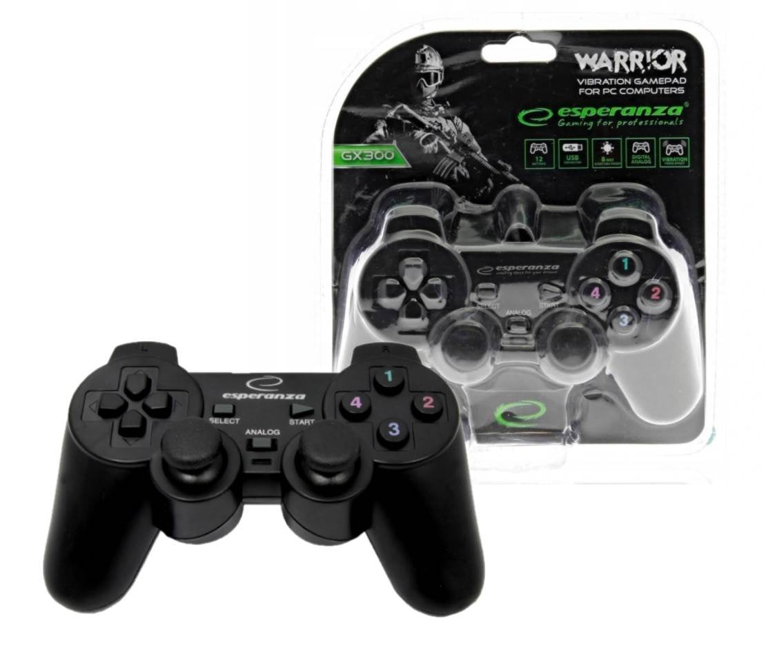 Comando Gamepad Esperanza Warrior USB PC Preto