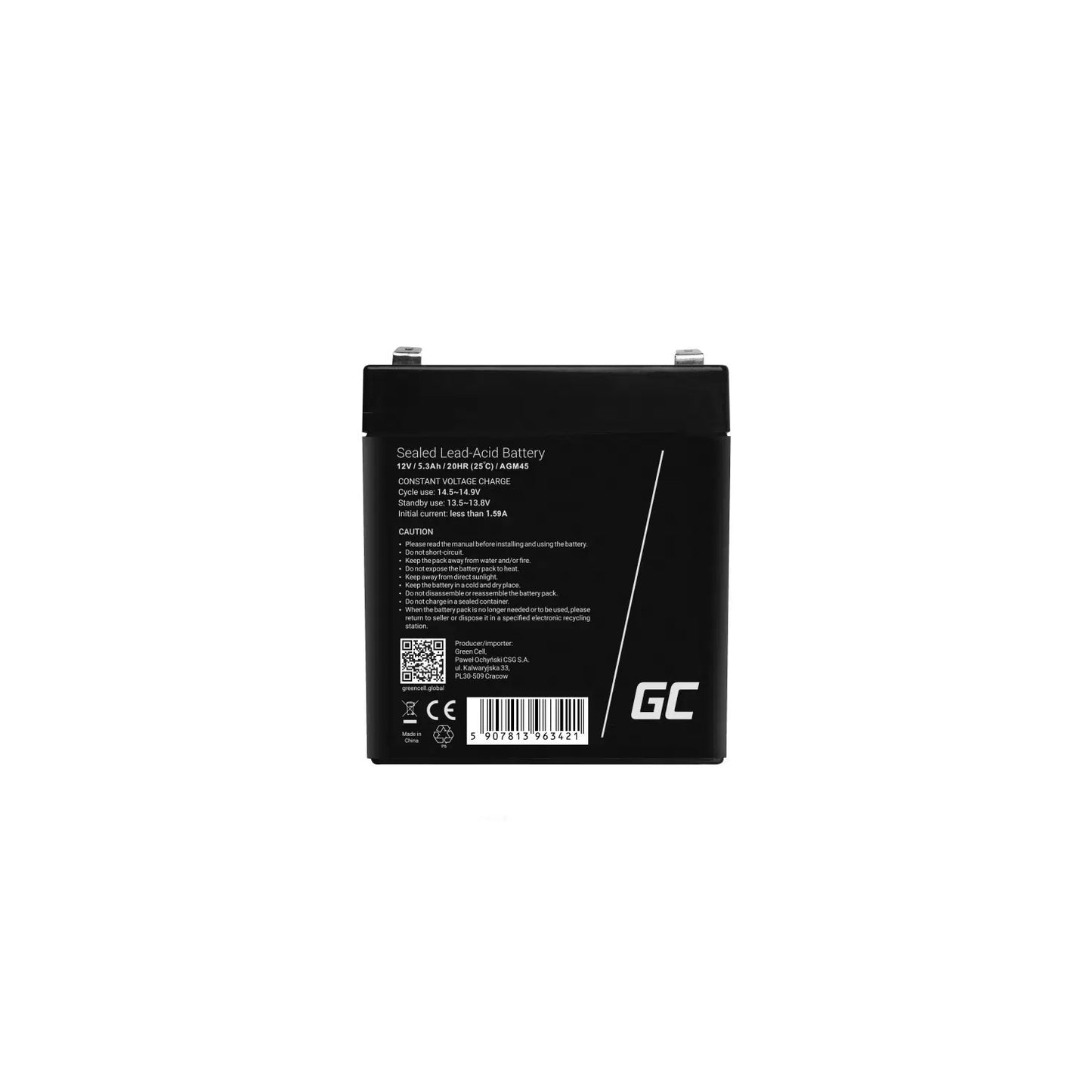 Green Cell AGM45 bateria UPS Chumbo-ácido selado (VRLA) 12 V 5,3 Ah