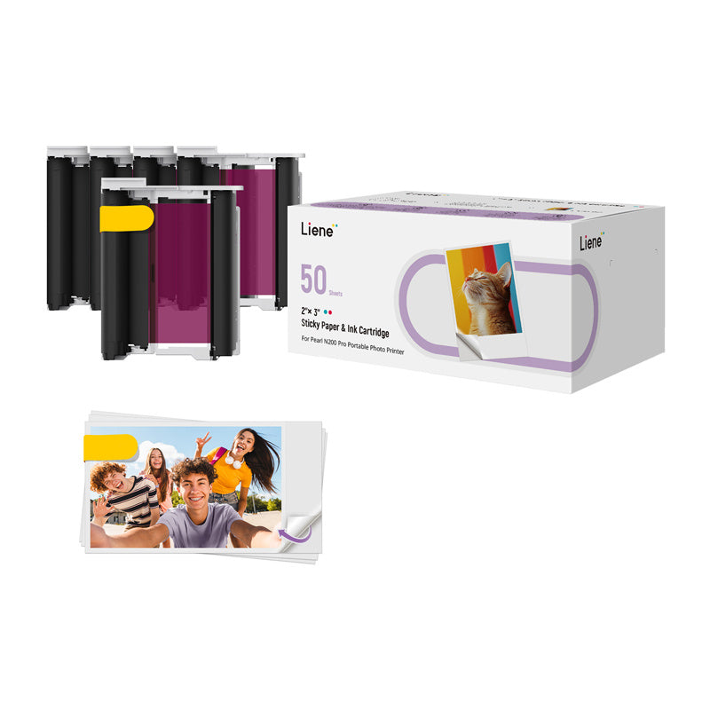 Liene 2x3" Photo Paper, 50 sheets + 5 ink cartridges_0