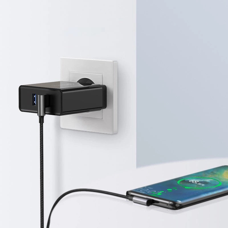 Ugreen angle cable USB cable - USB Type C Quick Charge 3.0 QC3.0 3 A 0.5 m gray (US176 20855)_1