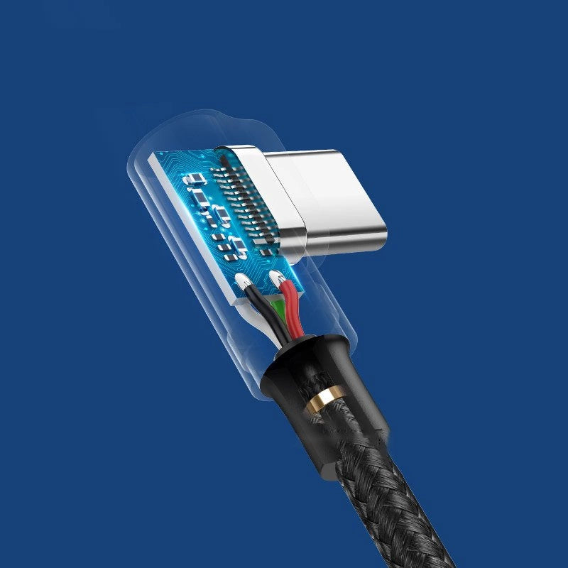 Ugreen angle cable USB cable - USB Type C Quick Charge 3.0 QC3.0 3 A 0.5 m gray (US176 20855)_4