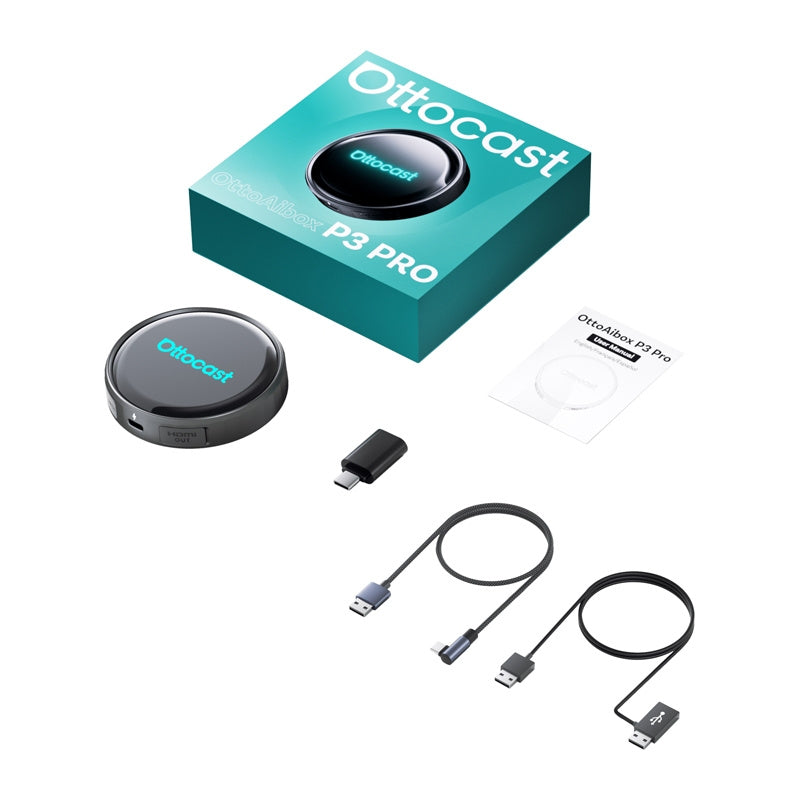 Wireless Carplay / Android Auto Adapter Ottocast OttoAibox P3 Pro for Apple iPhone / Android Series, Black PCS61-T _1