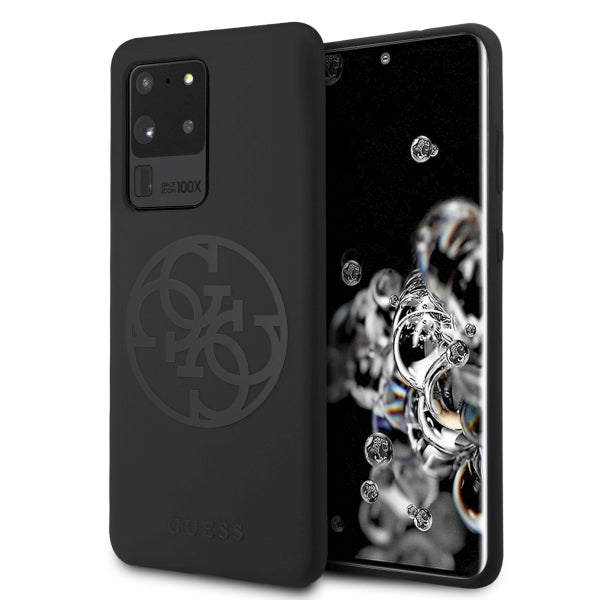 Guess GUHCS69LS4GBK S20 Ultra G988 black/black hard case Silicone 4G Tone On Tone_0