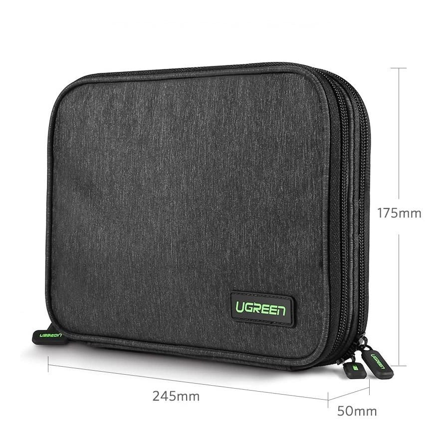 Ugreen case box for hard drive HDD SSD phone cables accessories 24.5 x 17.5 x 5 cm gray (50147 LP149)_7