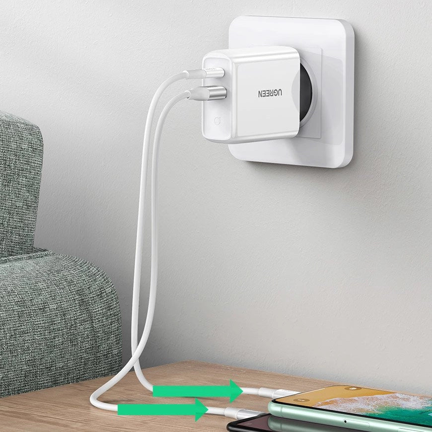 Ugreen Fast USB Type C / USB Wall Charger 36 W Quick Charge 4.0 Power Delivery white (60468 CD170)_3