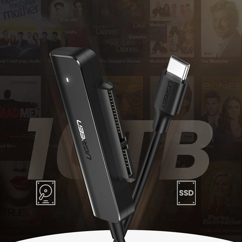 Ugreen adapter HDD SSD 2.5'' SATA III 3.0 - USB Type C 3.2 Gen 1 (SuperSpeed USB 5 Gbps) black (70610 CM321)_1