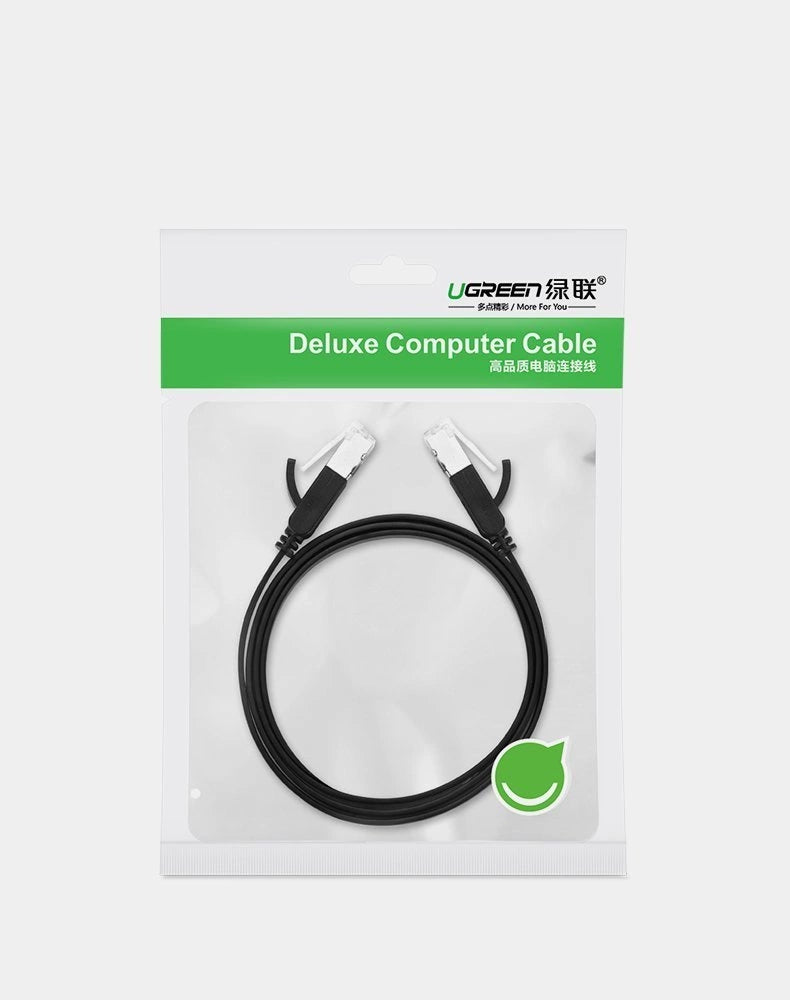 Ugreen Flat Cable Internet Cable Ethernet Patchcord RJ45 Cat 6 UTP 1000Mbps 0.5m Black (50183)_4