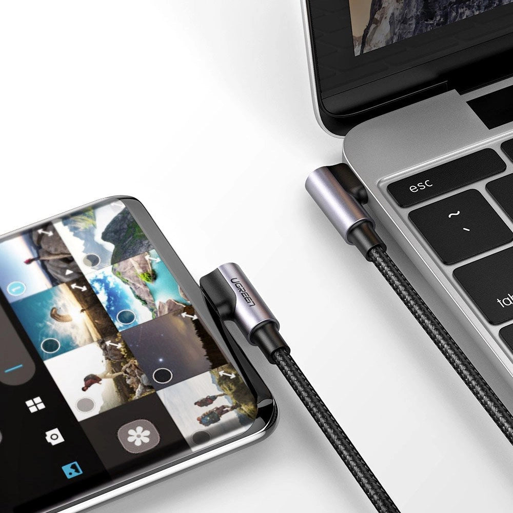 Ugreen US323 angled USB-C - USB-C PD QC SCP 3A 480Mb/s cable 1m - gray_9