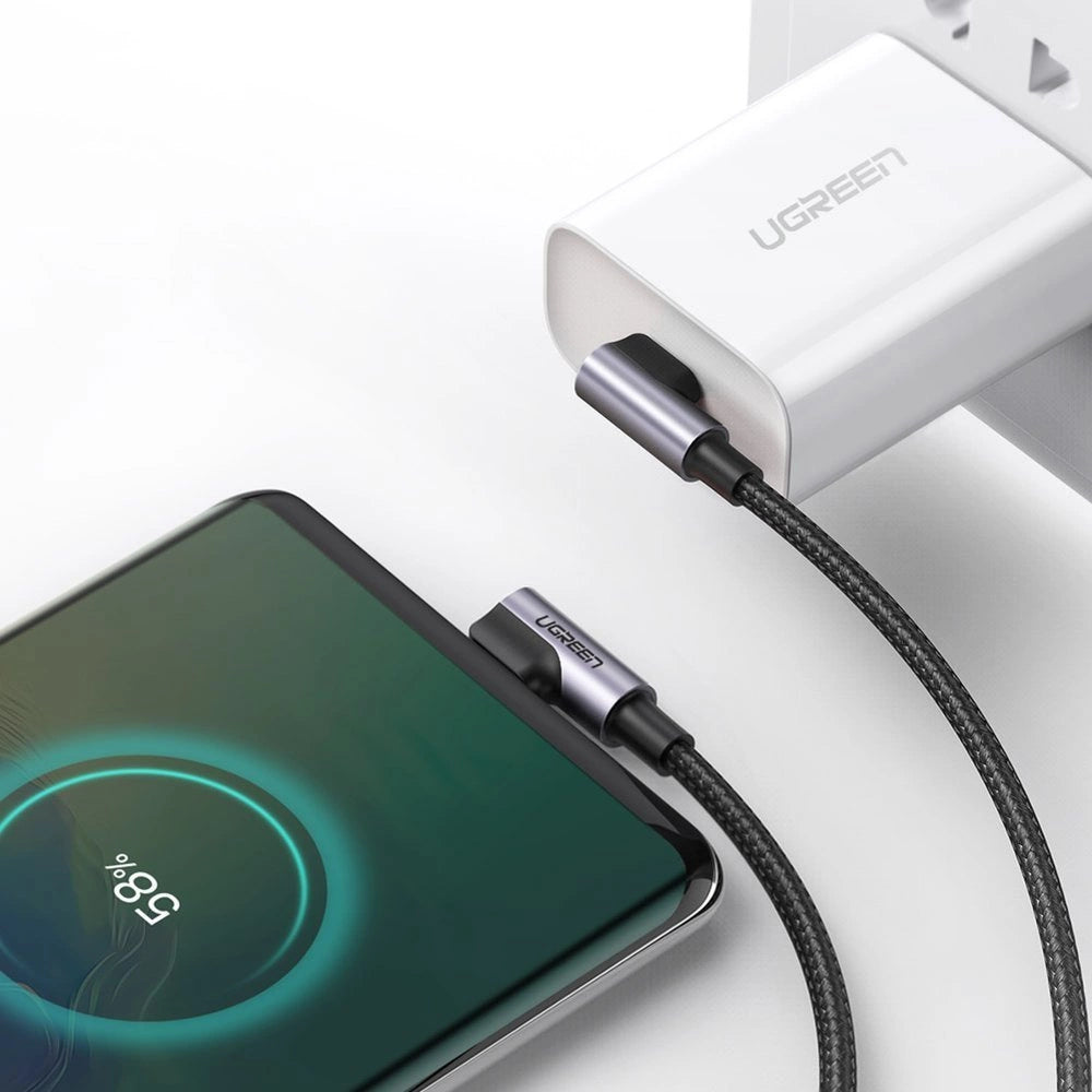 Ugreen US323 angled USB-C - USB-C PD QC SCP 3A 480Mb/s cable 1m - gray_5