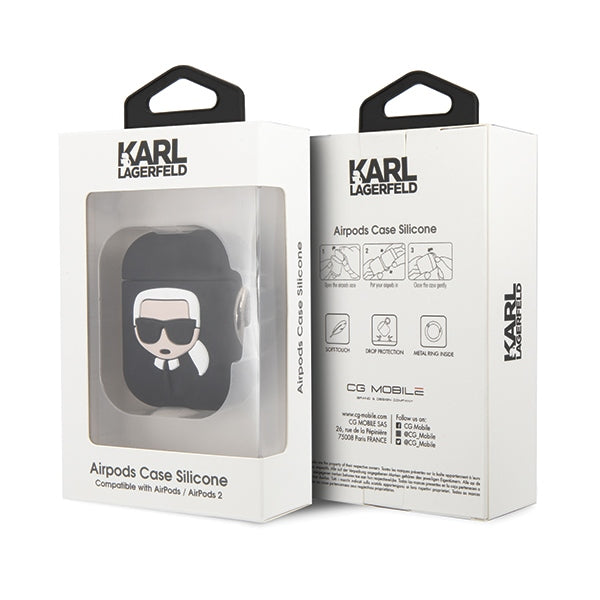 Case for AirPods 1 / 2 Karl Lagerfeld Silicone Ikonik - black_13