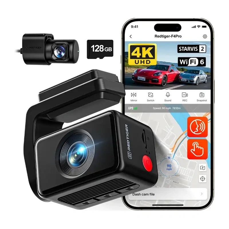 REDTIGER F4 Pro WiFi 4K + 1080p 128GB Dash Cam_2