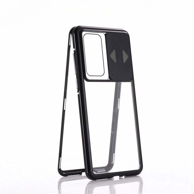 Wozinsky Magnetic Cam Slider Case Full Body Cover built-in front glass lens rotector for Huawei P40 black_2