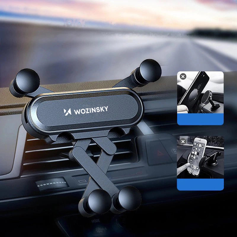 Wozinsky car phone holder gravity for ventilation grille black (WCH-05)_11