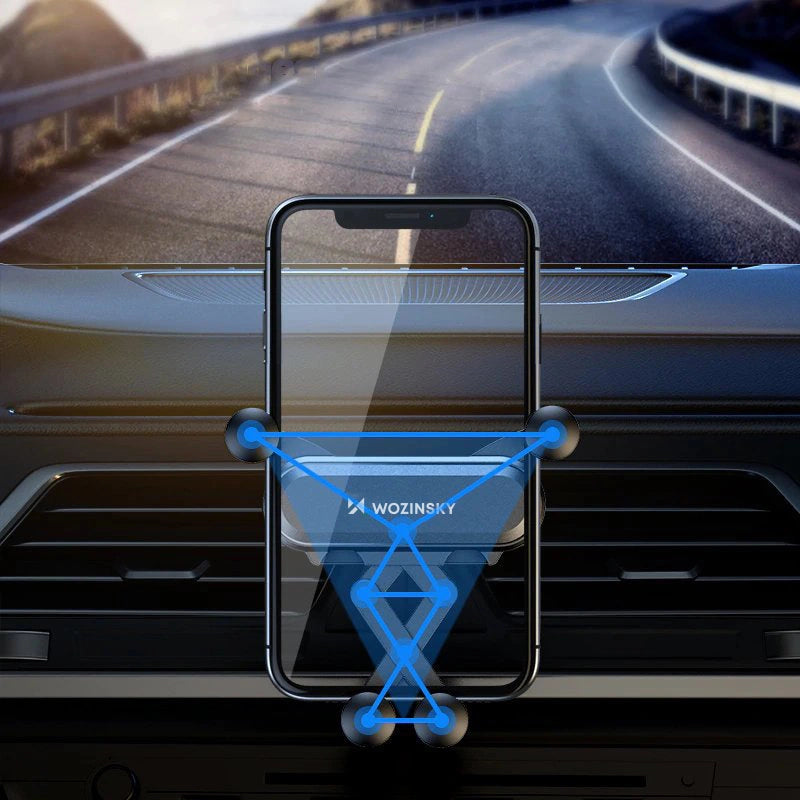 Wozinsky car phone holder gravity for ventilation grille black (WCH-05)_23