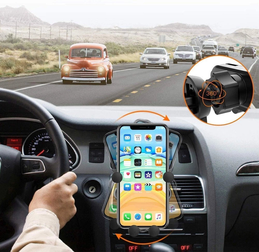 Wozinsky car phone holder gravity for ventilation grille black (WCH-05)_29