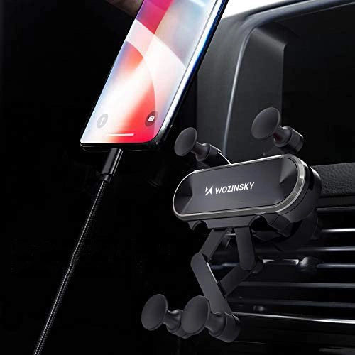 Wozinsky car phone holder gravity for ventilation grille black (WCH-05)_27