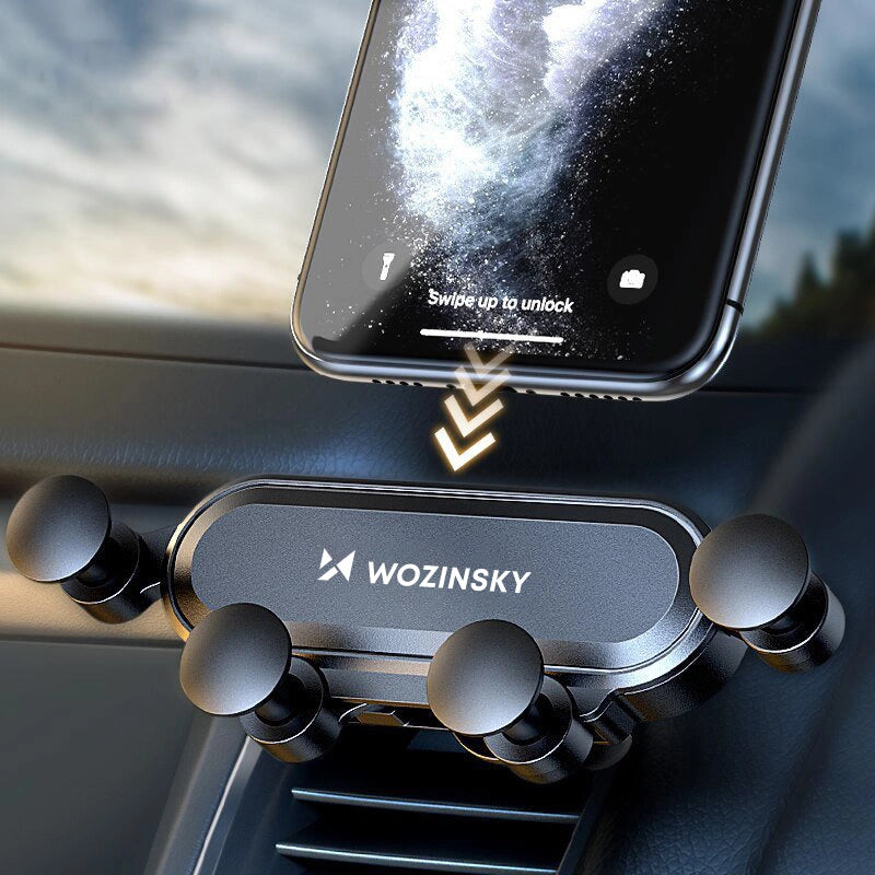 Wozinsky car phone holder gravity for ventilation grille black (WCH-05)_18