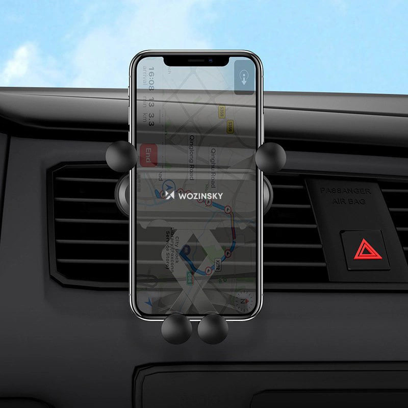 Wozinsky car phone holder gravity for ventilation grille black (WCH-05)_6