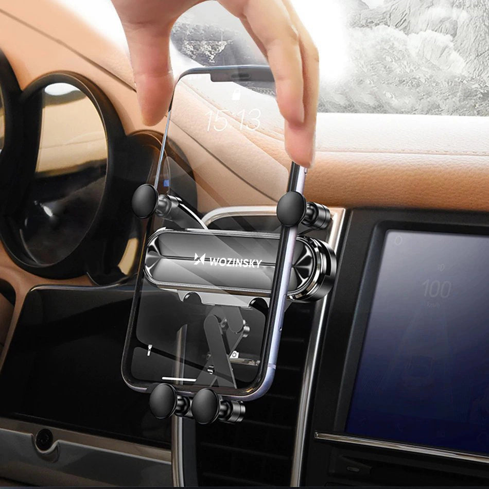 Wozinsky car phone holder gravity for ventilation grille black (WCH-05)_15