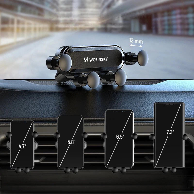 Wozinsky car phone holder gravity for ventilation grille black (WCH-05)_22