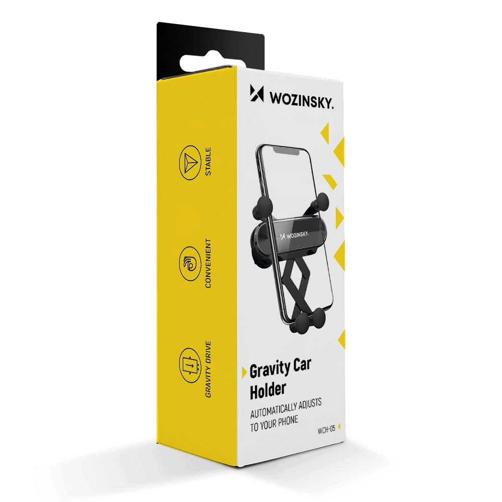 Wozinsky car phone holder gravity for ventilation grille black (WCH-05)_5