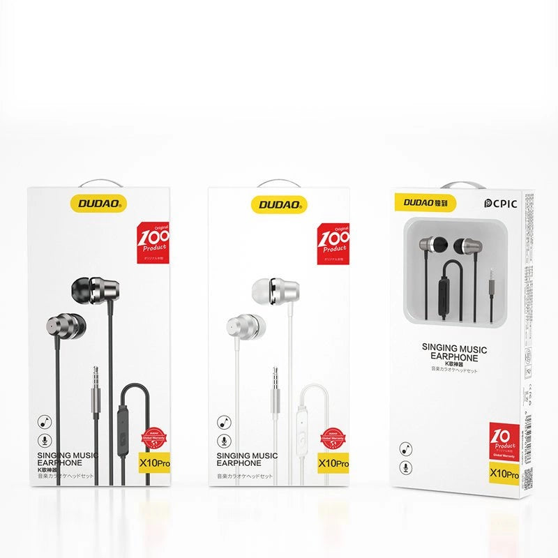 Dudao in-ear headphones headset with remote control and microphone 3.5 mm mini jack white (X10 Pro white)_1