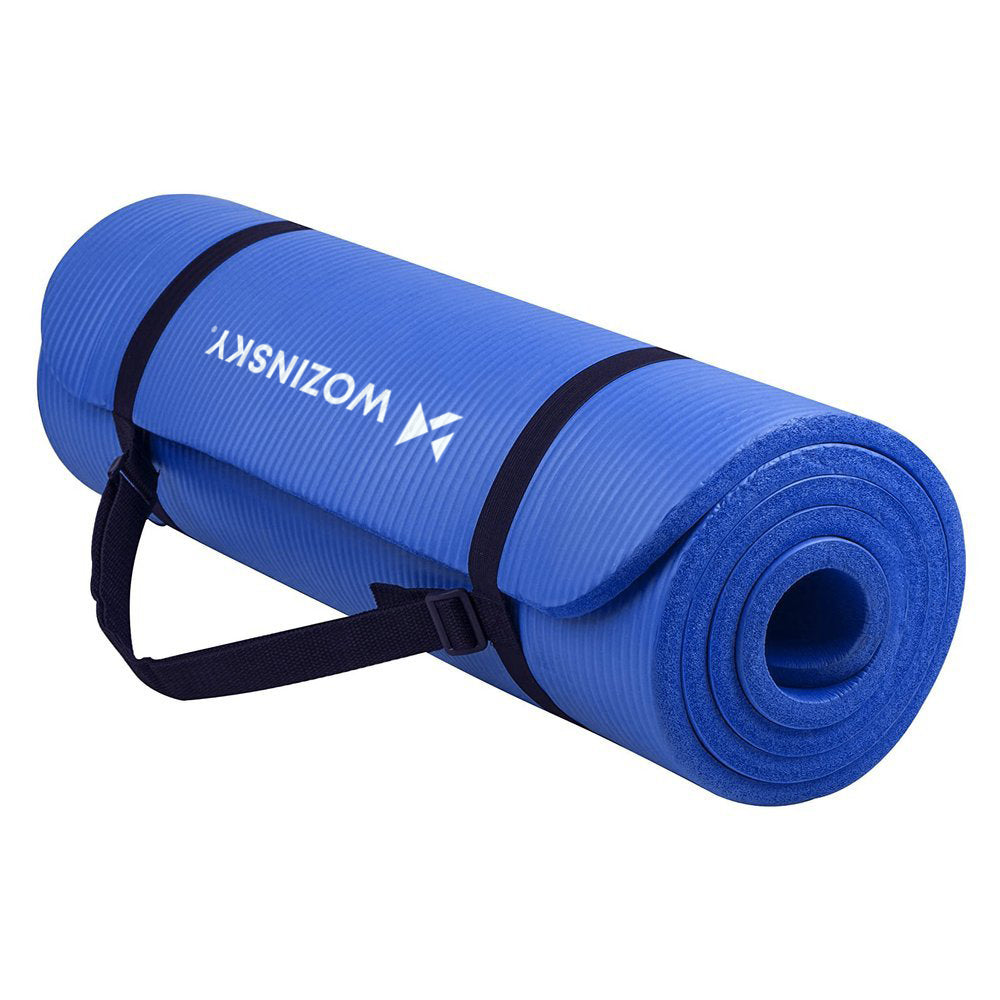 Wozinsky exercise mat 181 x 63 x 0.9 cm thick gymnastic yoga mat blue_1