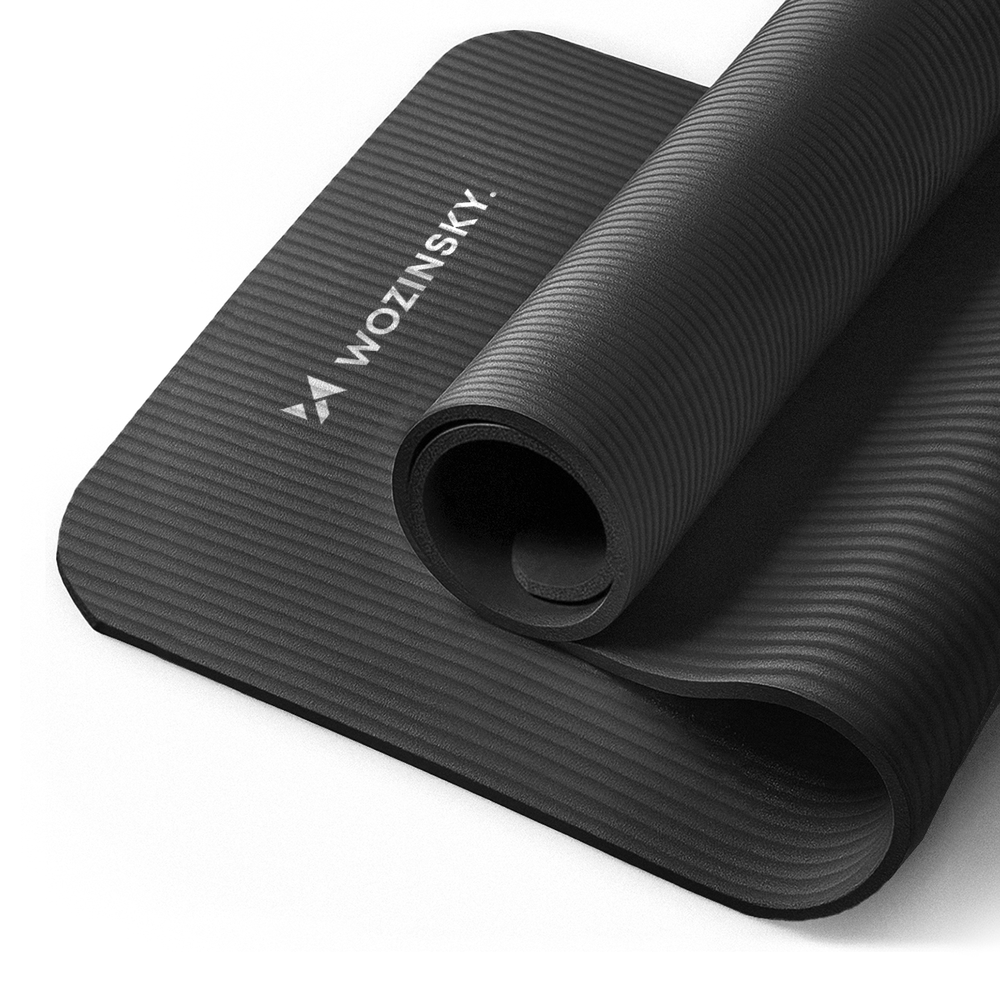 Wozinsky exercise mat 181 x 63 x 0.9 cm thick gymnastic yoga mat black_0
