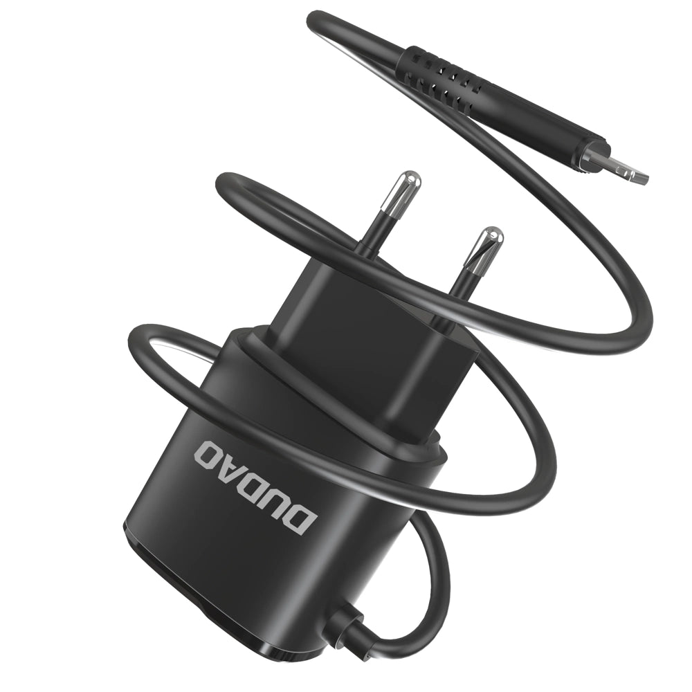 Dudao charger 2x USB with built-in 12W Lightning cable black (A2ProL black)_1