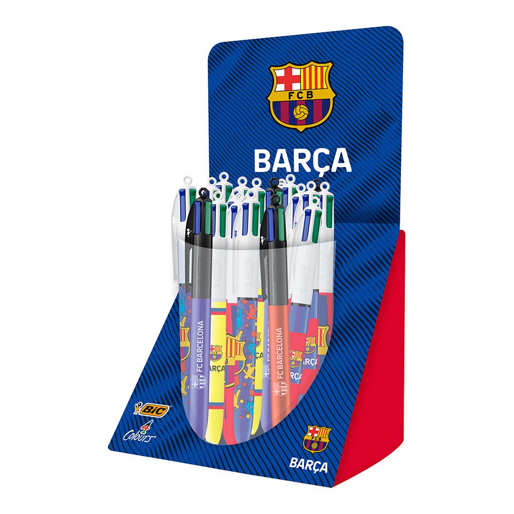 Caneta fc barça, tinta 4 cores, modelos variados_0