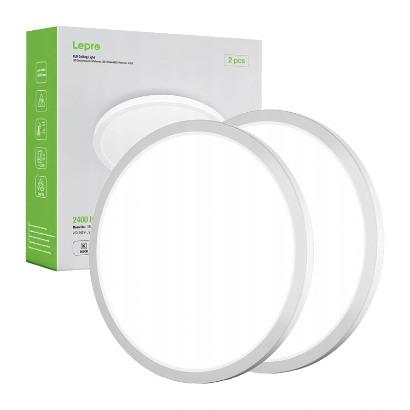 LEPRO 1500039-DW-EU-2 Ceiling Light, 24W, 2400 lm, 2-Pack_0