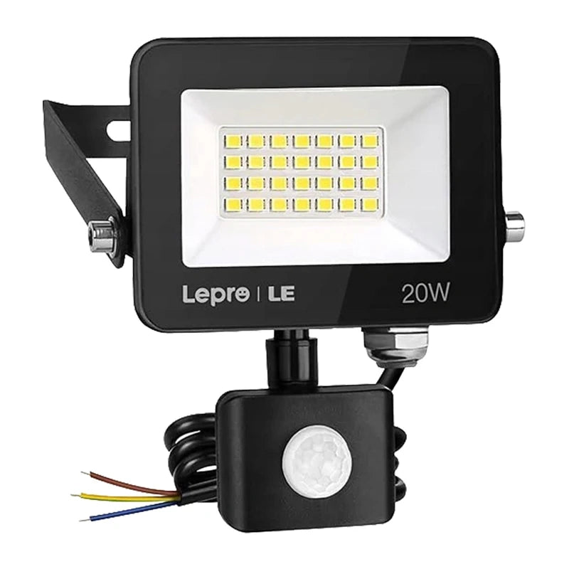 LEPRO 340013-DW-EU 20W 2000 lm 5000 K IP65 LED Floodlight with Motion Sensor_0