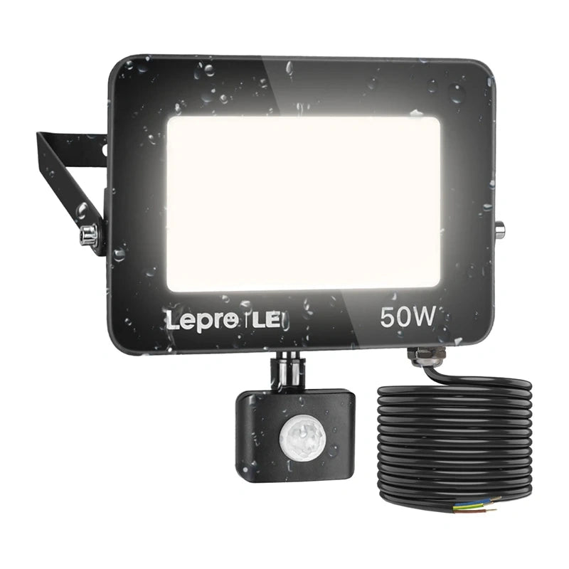 LEPRO 340006-DW-EU 50W 5000K IP65 LED Floodlight with Motion Sensor_0