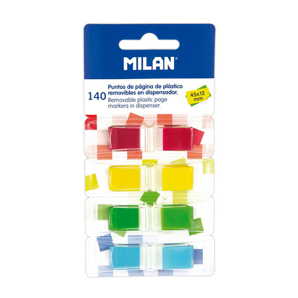 Pack 140 adesivos marca páginas em 4 dispensadores milan_0