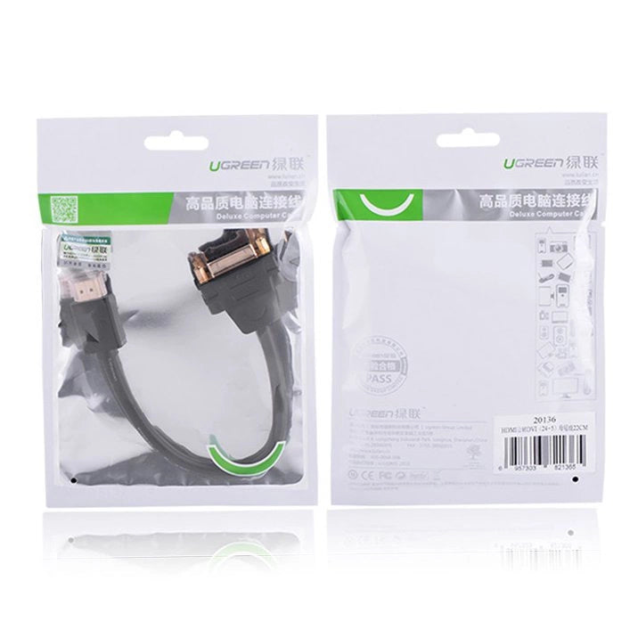 Ugreen cable cable adapter adapter DVI 24 + 5 pin (female) - HDMI (male) 22 cm black (20136)_4