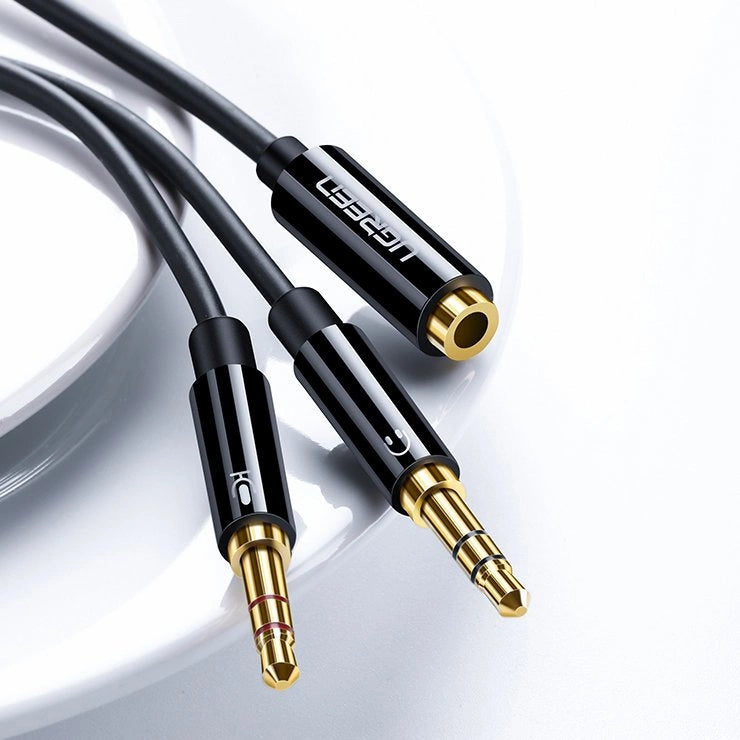 Ugreen AUX splitter cable 3.5 mm mini jack (female) - 2x 3.5 mm mini jack (male - microphone and headphones) black (AV140 20899)_8
