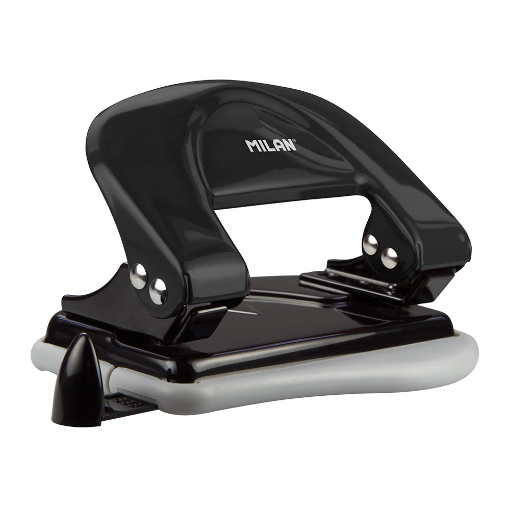 Furador para papel com guia preto milan_0