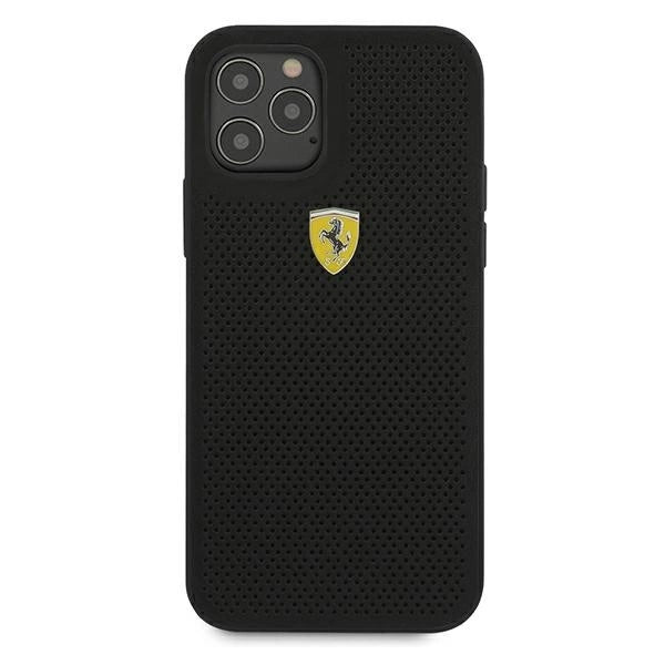 Ferrari FESPEHCP12MBK iPhone 12/12 Pro 6.1" black/black hardcase On Track Perforated_2