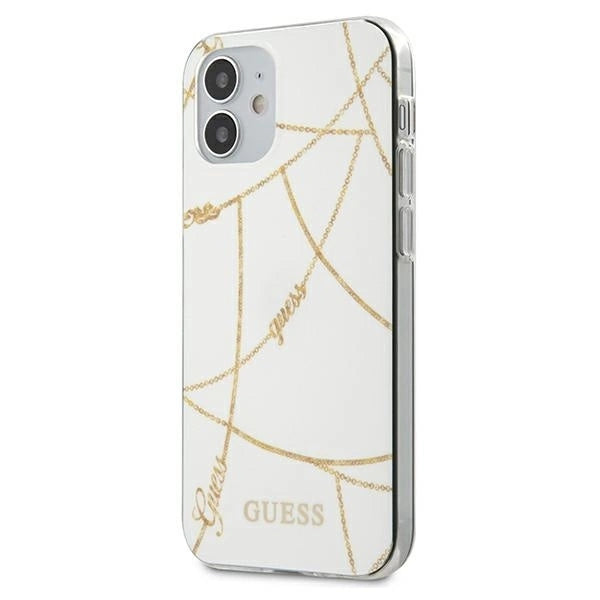 Guess GUHCP12SPCUCHWH iPhone 12 mini 5.4" white/white hardcase Gold Chain Collection_0