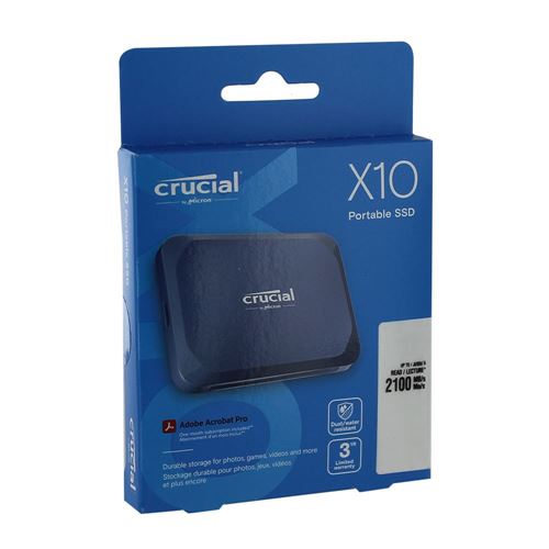 SSD Externo Portátil Crucial X10 2TB USB 3.2 Type-C Preto_1