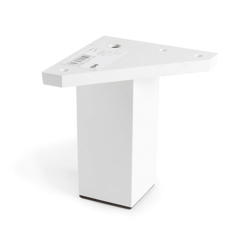 Pé de canto quadrado, modelo 972, em plástico abs, 42 x 42 x 100 mm, branco_0
